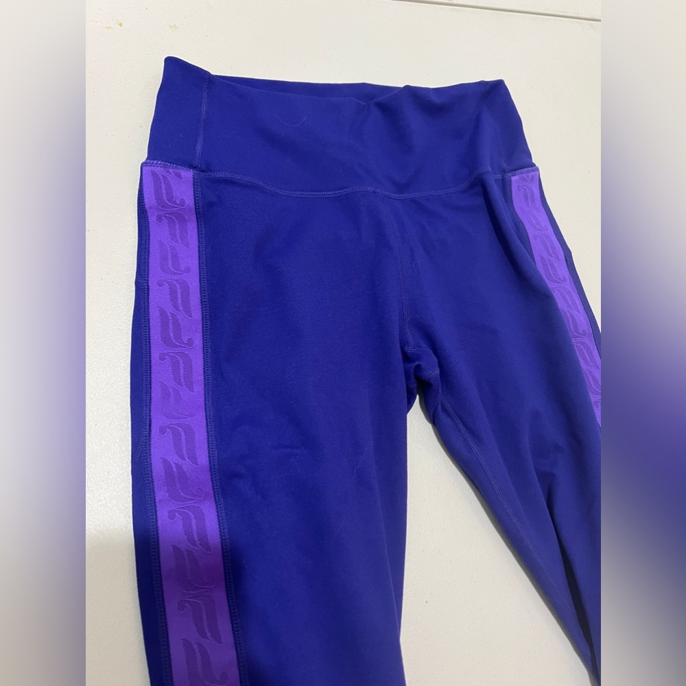 Powerhold Fabletics Leggings Women Size Small Purple Side Banner High Rise